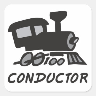 Train Conductor Square Sticker