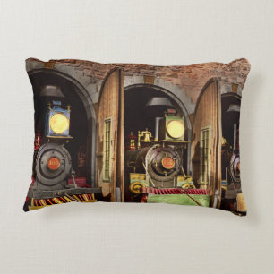 Train - Cow catching technology 1869 Decorative Cushion