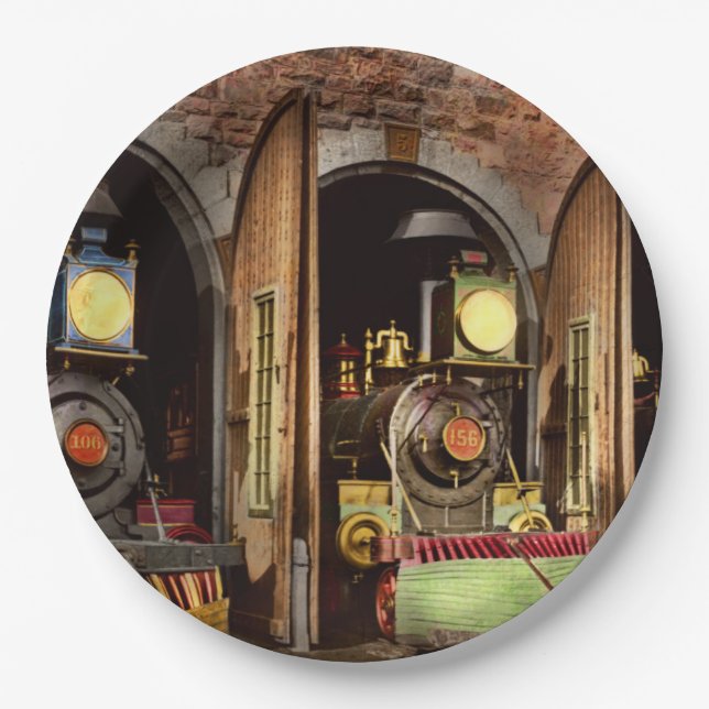 Train - Cow catching technology 1869 Paper Plate (Front)