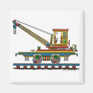 Train Crane Car Maintenance Car Magnets