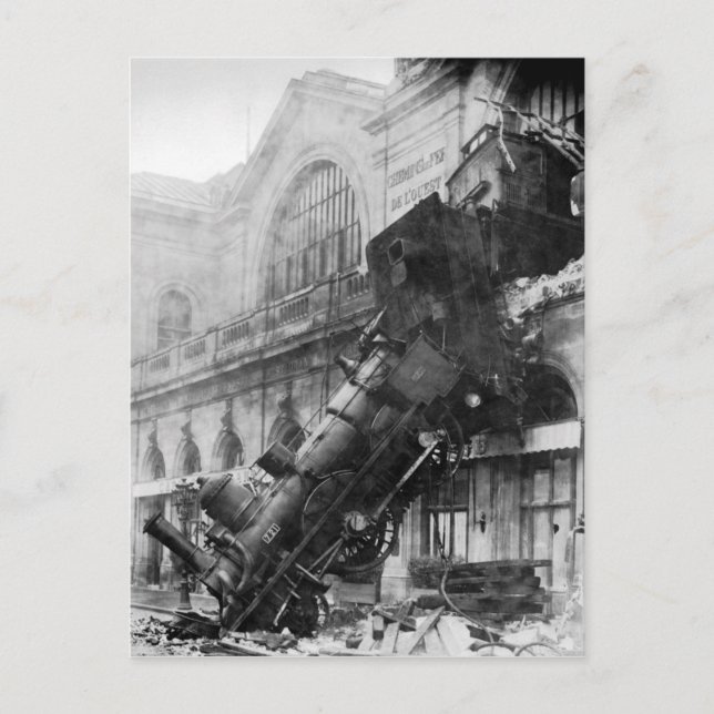 Train Crash Vintage Photo Postcard (Front)