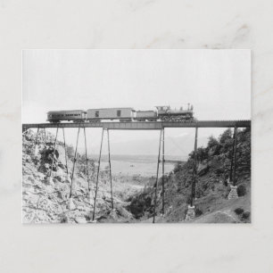 Train Crossing High Bridge, 1890 Postcard