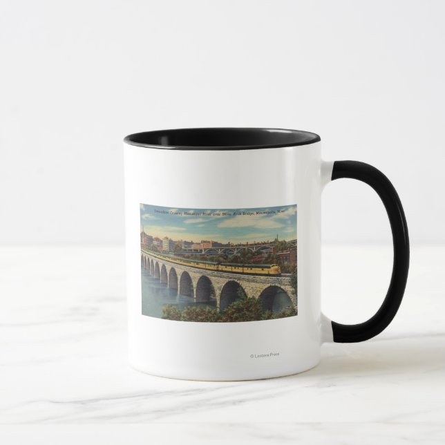 Train- Crossing Stone Arch Bridge Mug (Right)