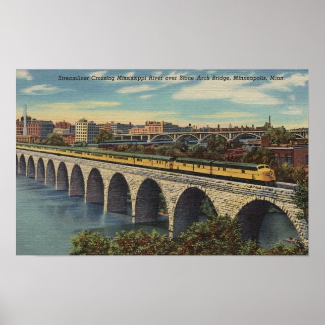 Train- Crossing Stone Arch Bridge Poster (Front)