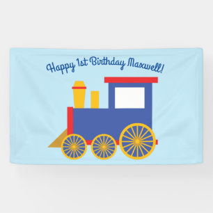 Train Cute Choo-Choo 1st Birthday Party Theme Banner