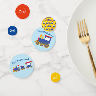 Train Cute Choo-Choo 1st Birthday Party Theme Confetti