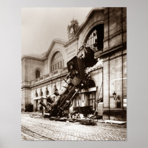 Train Derailment At Montparnasse Station - 1895 Poster