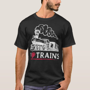 Train Design I love Trains T-Shirt