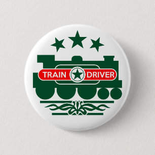 Train Driver 6 Cm Round Badge