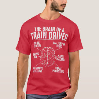 Train Driver Locomotive Engineer Brain Gift T-Shirt