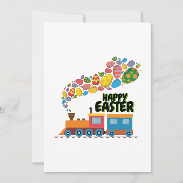 Train Easter Eggs For Boys Holiday Card (Front)