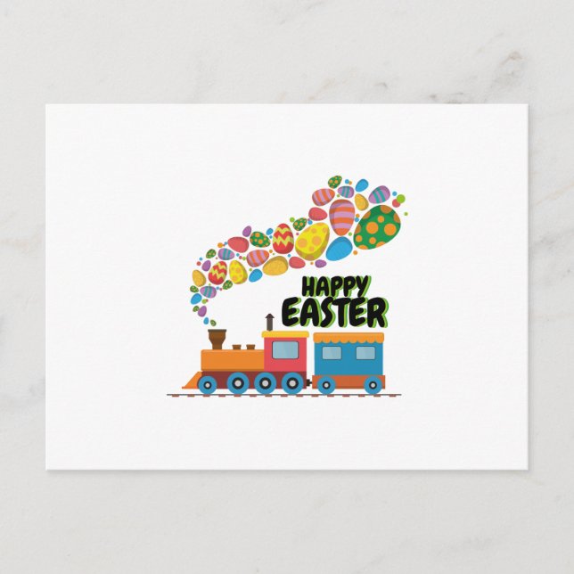 Train Easter Eggs For Boys Holiday Postcard (Front)