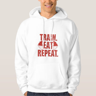 Train Eat Repeat Hoodie – Motivational Gym Hoodie