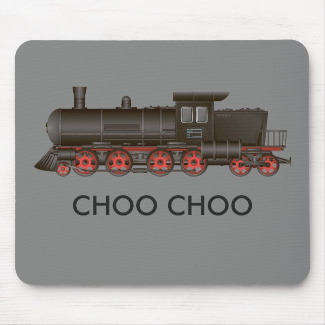 Train Engine Choo Choo or Customise Text Mouse Mat (Front)