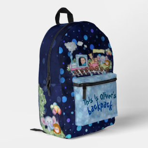 Train engine cute printed backpack
