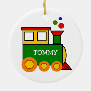 Train Engine Design Ceramic Ornament