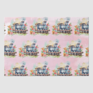 Train Engine Girl Birthday Tissue Paper