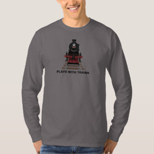 Train Engine Plays With Trains or Customise Text T-Shirt