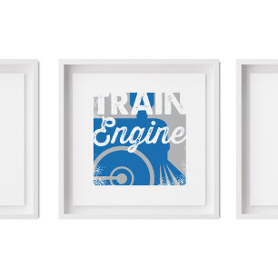 Train Engine   Vehicle Children's Nursery Art Poster
