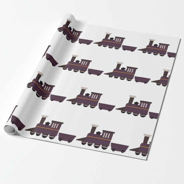 Train Engine Wrapping Paper (Unrolled)