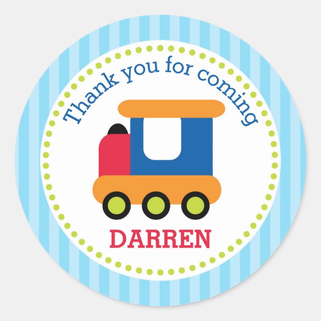 Train Favour Stickers (Boys Birthday) (Front)