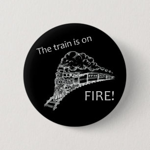 Train Fire 6 Cm Round Badge