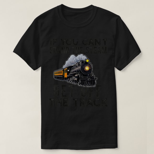 Train For Adult Men Boys Railroad Conductor Locomo T-Shirt (Design Front)