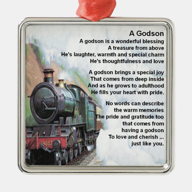 Train     Godson  Poem Metal Tree Decoration (Front)