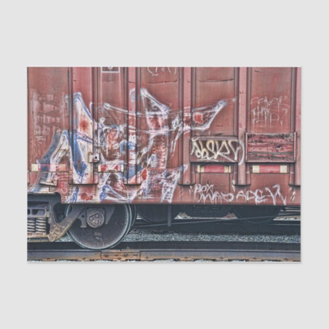 Train Graffiti Grunge Colourful Urban Street Art Tissue Paper (Front)