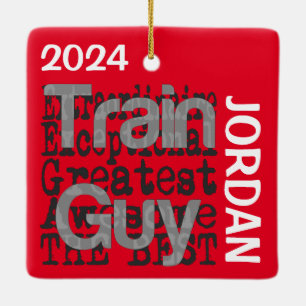 Train Guy Extraordinaire CUSTOM Ceramic Ornament