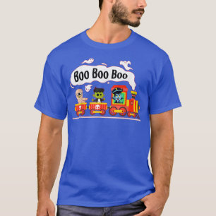 Train Halloween Boys Skeleton Zombie Scary Pumpkin T-Shirt
