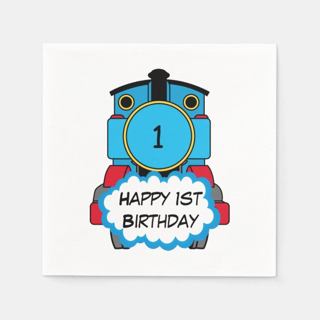 Train Happy Birthday Napkins (Front)