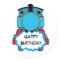 Train Happy Birthday round Sticker