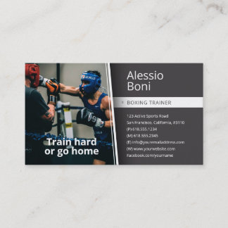 Train Hard | Boxing Trainer Business Card
