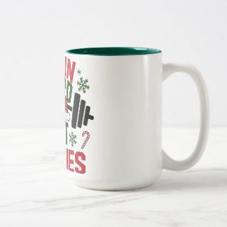Train Hard Eat Cookies Funny Christmas Gym Mug