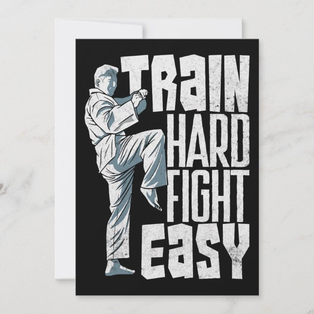 Train Hard Fight Easy Aikido Karate Jiu Jitsu Invitation (Front)