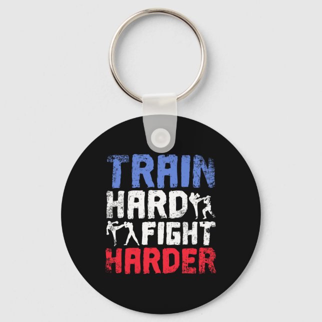 Train Hard Fight Harder Savate  Key Ring (Front)