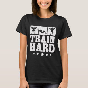 Train Hard Graphic Gym Fitness Training Weight Tra T-Shirt