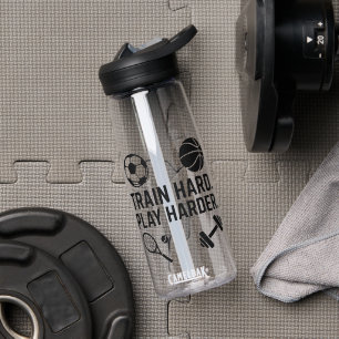 Train Hard Play Harder Water Bottle