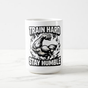 Train Hard Stay Humble – Gym Mindset Balance Coffee Mug