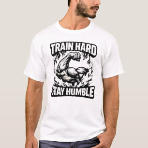 Train Hard Stay Humble – Gym Mindset Balance Tee