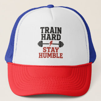 Train Hard Stay Humble – Vintage Gym Motivation De Trucker Hat