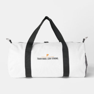 Train Hard Stay Strong White Gym Duffle Bag