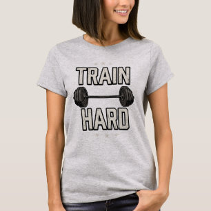 Train Hard Vintage Weightlifting Gym Motivation T-Shirt