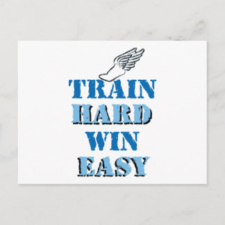 Train hard Win Easy - Track and Field Postcard