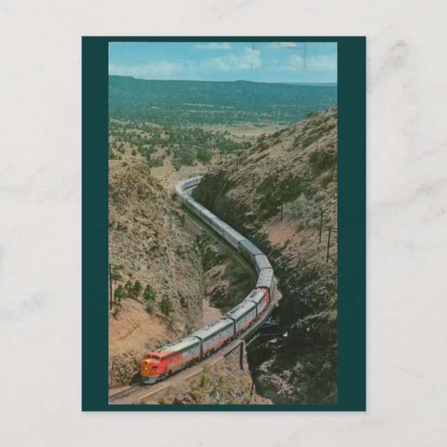 Train in Apache Canyon, NM Vintage Postcard (Front)