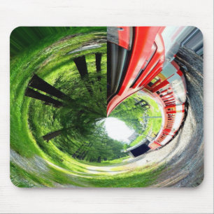 Train in future time event art mouse mat
