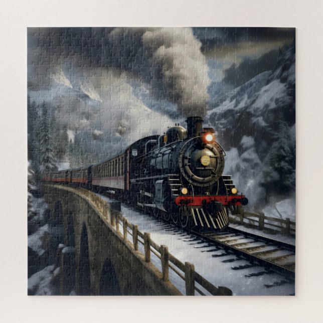 Train in Mountains Jigsaw Puzzle (Vertical)
