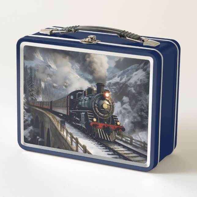 Train in Mountains Metal Lunch Box (Front)