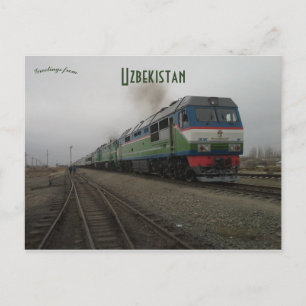 Train in Nukus Uzbekistan Postcard